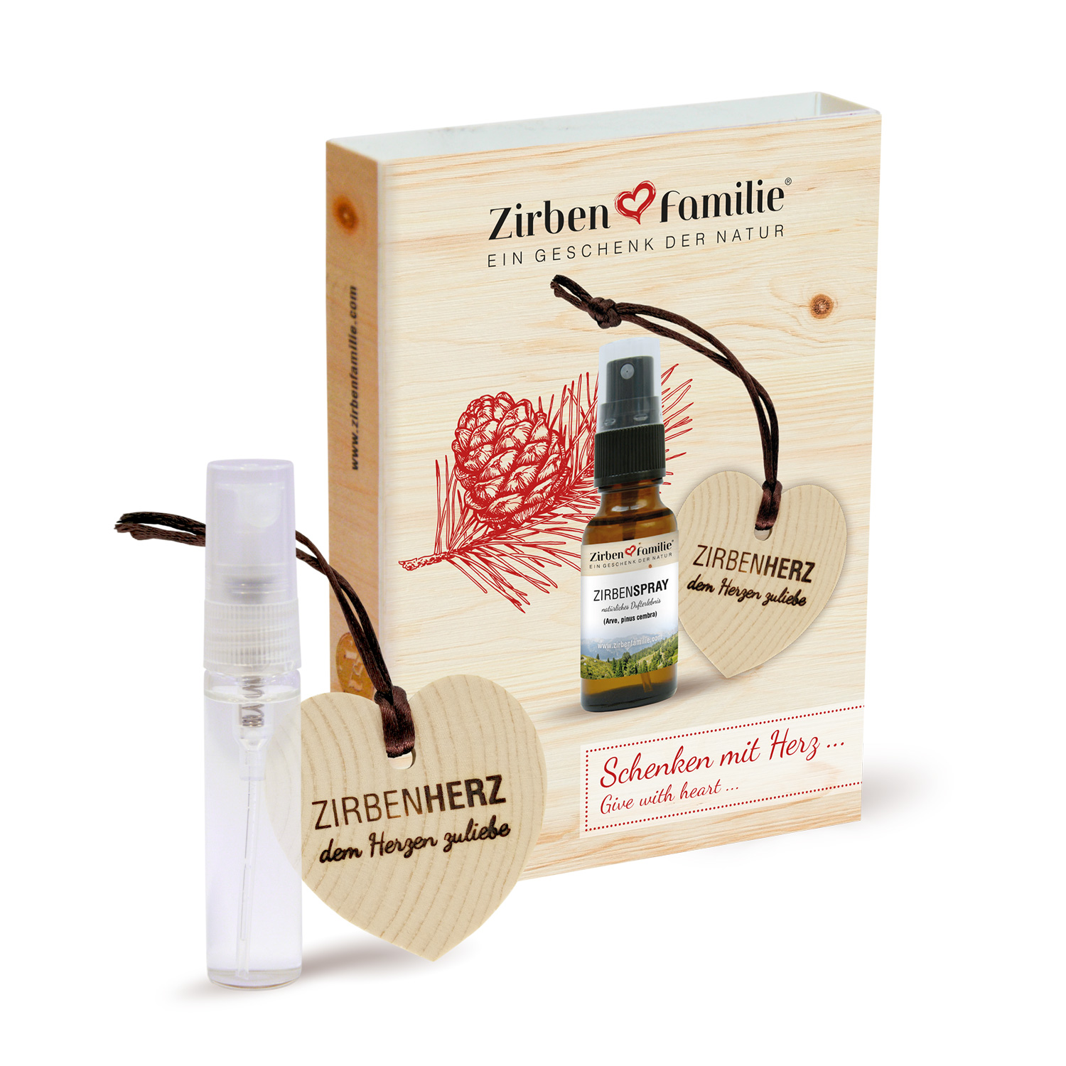 ZirbenSpray & ZirbenHerz Anhänger Set